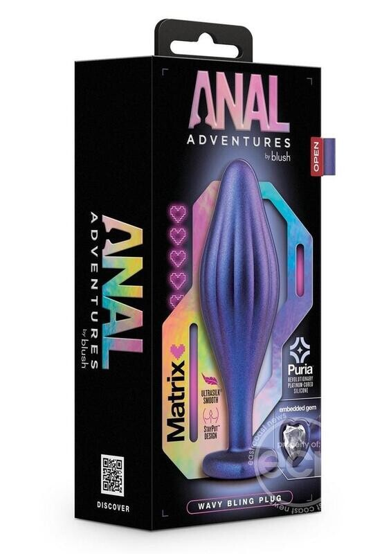 ANAL ADVENTURES MATRIX WAVY BLING PLUG SAPPHIRE