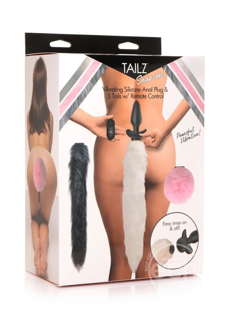 TAILZ VIBRATING ANAL PLUG SET WITH 3 TAILS AND REMOTE CONTROL