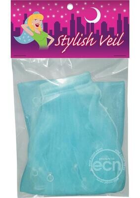 STYLISH VEIL BLUE WITH SEQUINS - 50% OFF