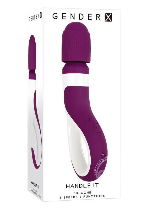 GENDER X HANDLE IT RECHARGEABLE WAND PURPLE & WHITE
