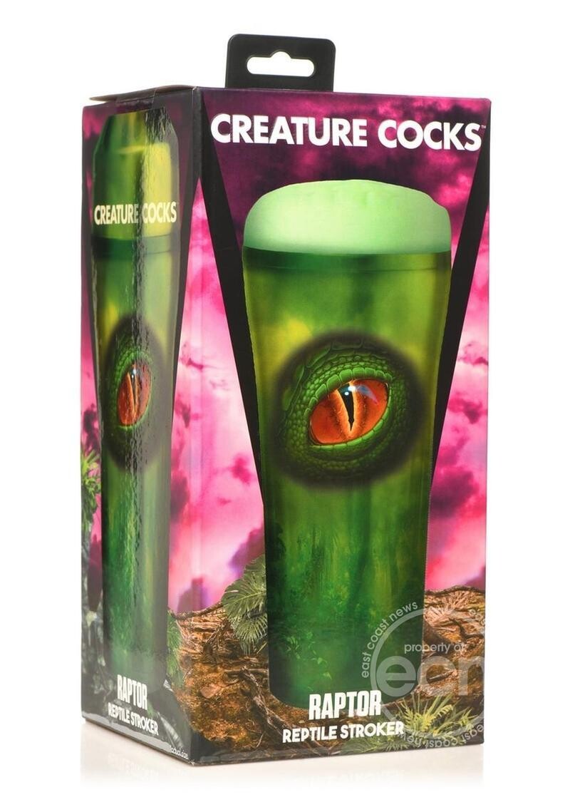 Creature Cocks Raptor Reptile Stroker Green & Black