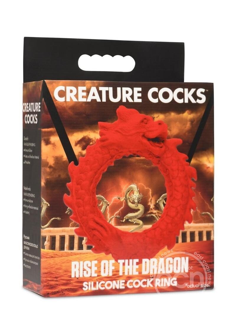 Creature Cocks Rise of the Dragon Silicone Cock Ring Red