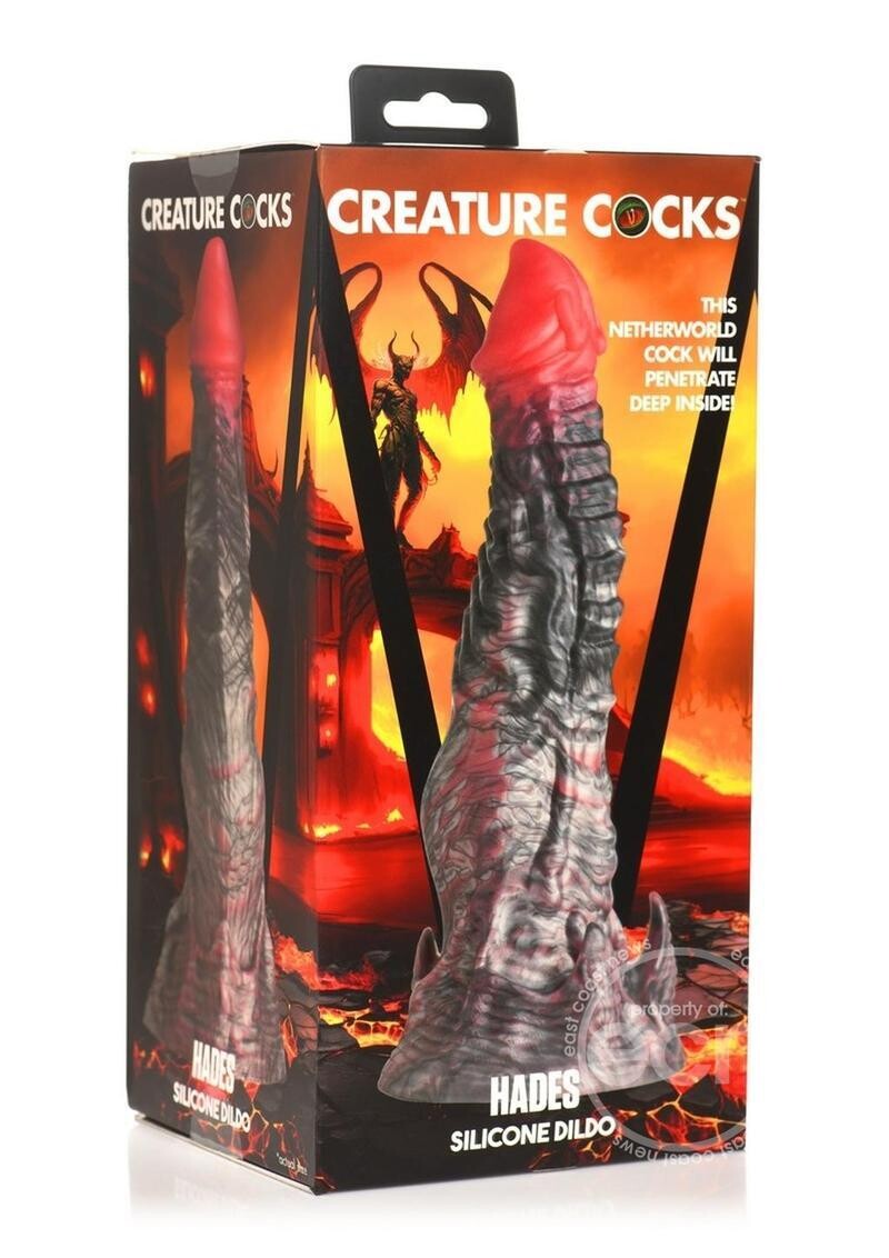 Creature Cocks Hades Silicone Dildo Medium  Black & Red