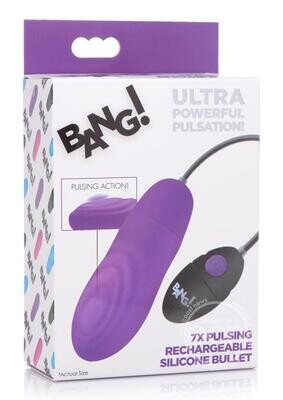BANG! 7X PULSING RECHARGEABLE BULLET PURPLE