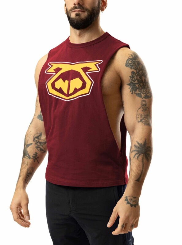 NASTY PIG BRANDMARK SHREDDER TANK TOP 3.0 BURGUNDY & GOLDENROD