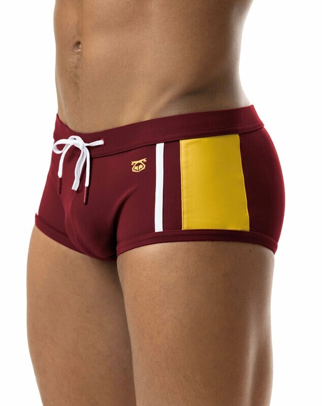 NASTY PIG STUD SQUARE CUT BURGUNDY & GOLDENROD
