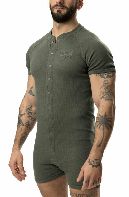 NASTY PIG UNION SUIT CUTOFFS ARMY GREEN