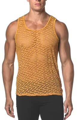 ST33LE AMBER SQUIGGLY STRETCH GOSSAMER LACE TANK TOP