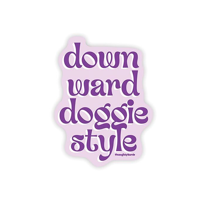 DOWNWARD DOGGIE NAUGHTY STICKER