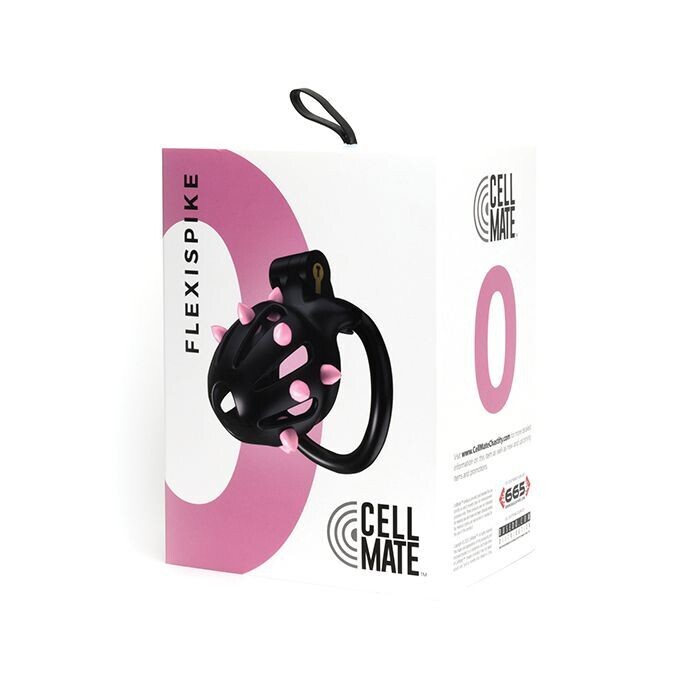 SPORT FUCKER CELLMATE FLEXISPIKE CHASTITY CAGE BLACK & PINK