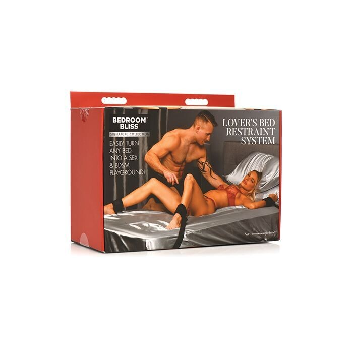 BEDROOM BLISS LOVER'S BED RESTRAINT SYSTEM BLACK