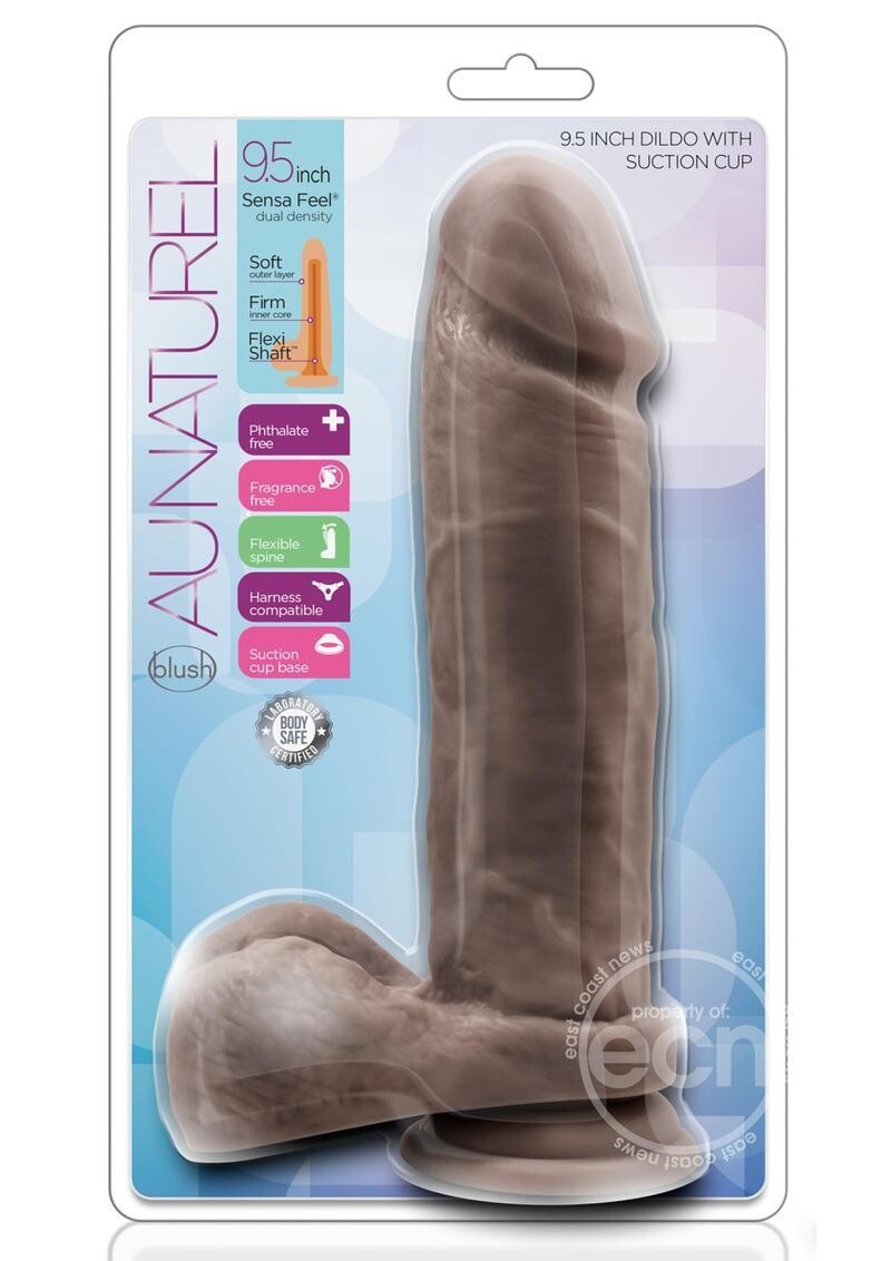 AU NATUREL WITH SUCTION 9.5", Color: BROWN