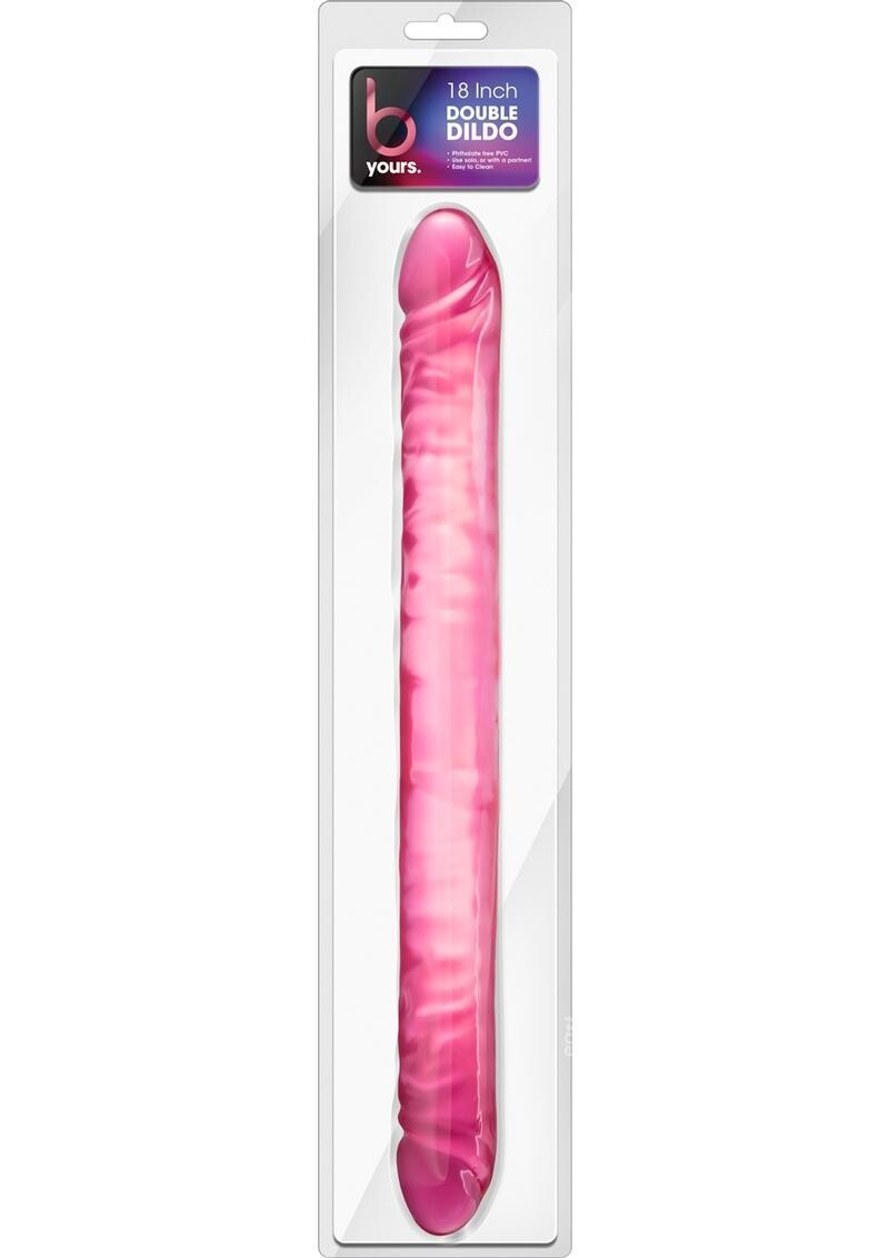 B YOURS DOUBLE DILDO 18inch, Color: PINK