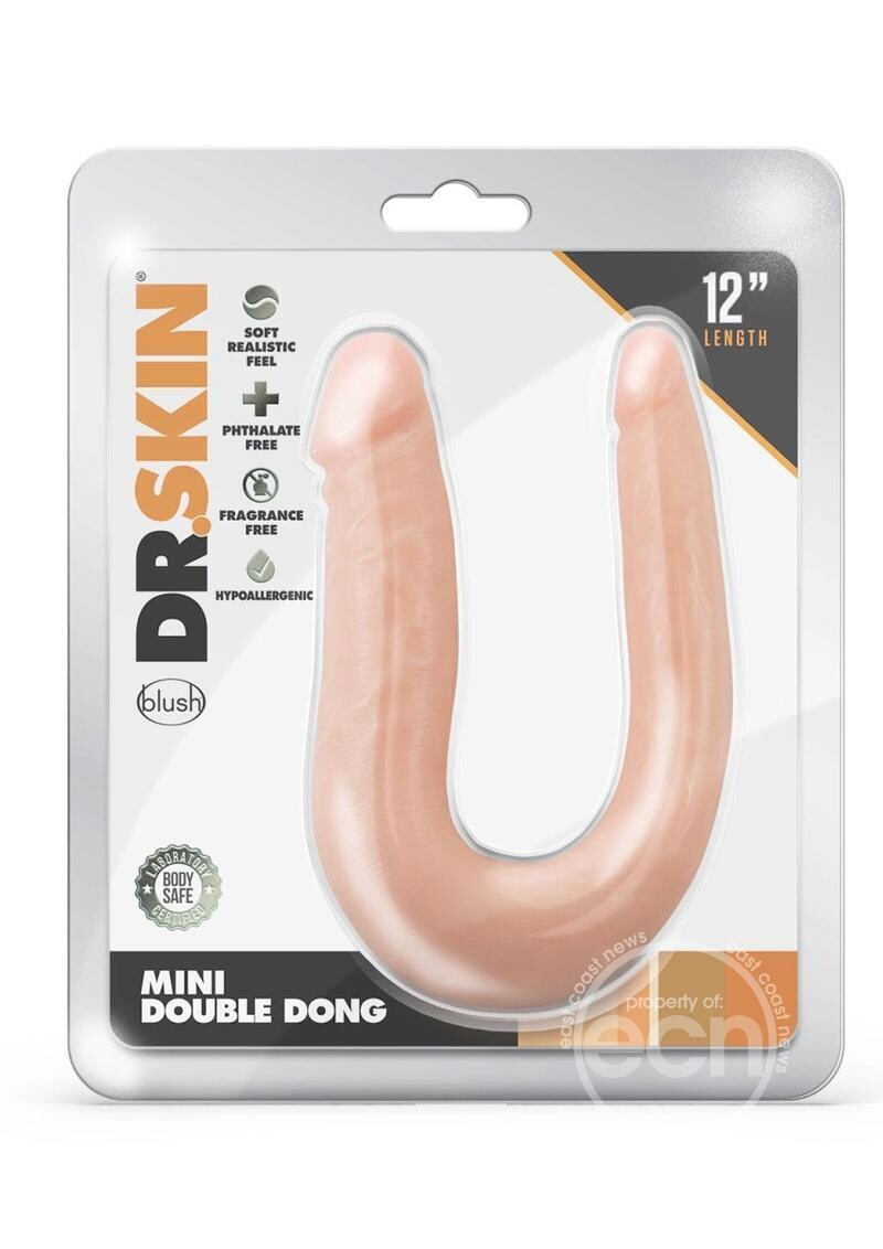 DR SKIN MINI DOUBLE DONG, Color: VANILLA