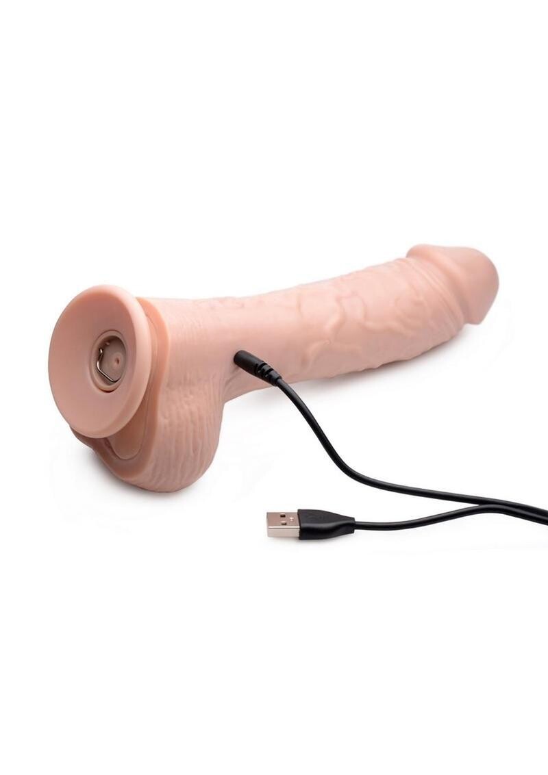 LOADZ VIBRATING SQUIRTING DILDO 8.5" WITH REMOTE, Color: FLESH