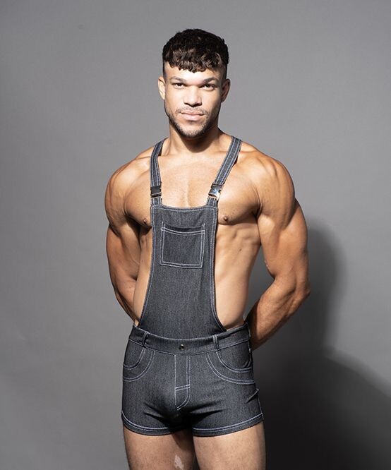 ANDREW CHRISTIAN COWBOY BUCKLE OVERALLS CHARCOAL GREY