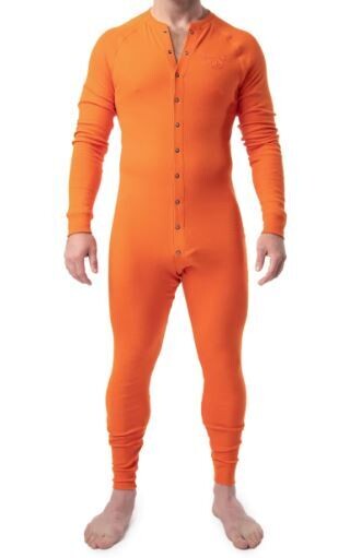 NASTY PIG UNION SUIT FLAME ORANGE, Size: SMALL