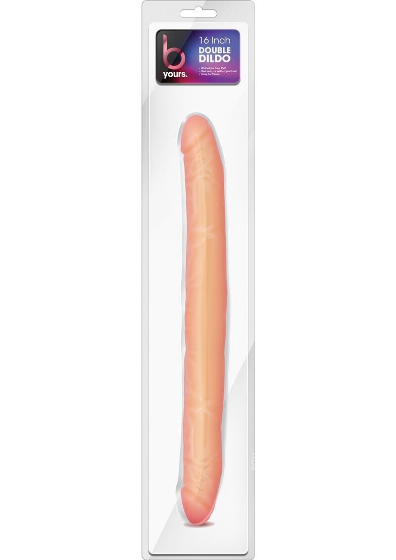 B YOURS DOUBLE DILDO 16", Color: BEIGE