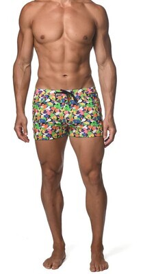 ST33LE SPRING GREEN ABSTRACT COAST SWIM BRIEF, Size: SMALL