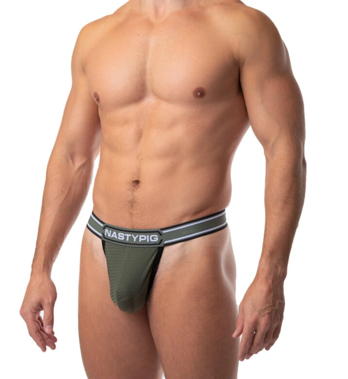 NASTY PIG TITLE THONG ARMY GREEN