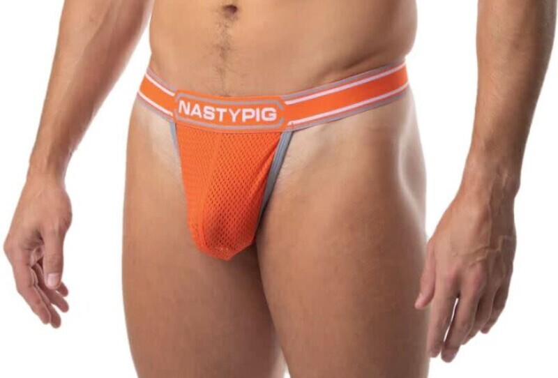 NASTY PIG TITLE THONG FLAME ORANGE