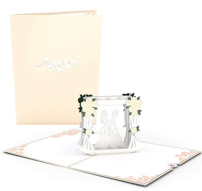 LOVEPOP WEDDING COUPLE SAME SEX FEMALE POP-UP CARD