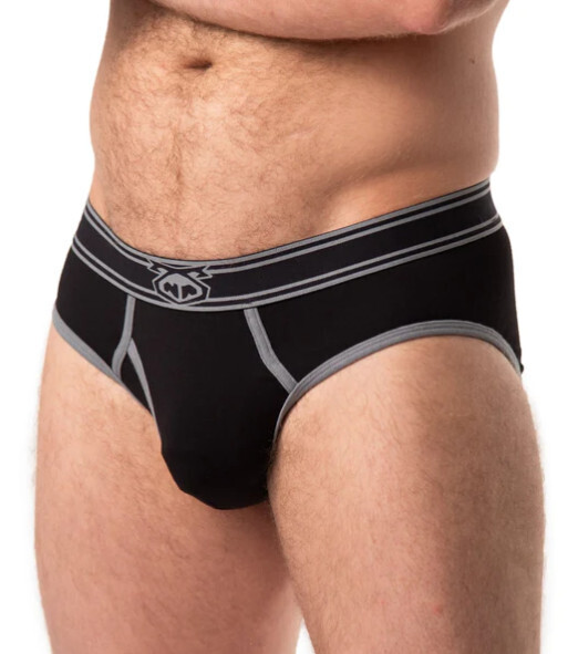 NASTY PIG CORE Y-FRONT BRIEF BLACK/GREY