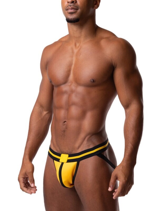 NASTY PIG BACK UP JOCK STRAP-ELECTRIC YELLOW & BLACK