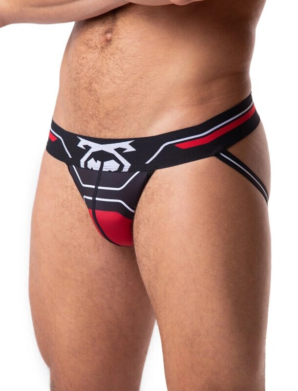 NASTY PIG SPLIT JOCK STRAP BLACK & RED