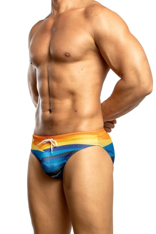 JACK ADAMS FLEX LOW-RISE SWIM BRIEF MYKONOS WAVE ORANGE