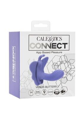CALEXOTICS CONNECT VENUS BUTTERFLY SILICONE APP COMPATIBLE COCK RING WITH REMOTE