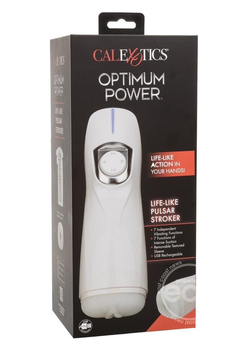 OPTIMUM POWER LIFE-LIKE PULSAR RECHARGEABLE STROKER WHITE