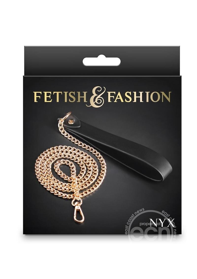 FETISH & FASHION NYX  LEASH BLACK & GOLD