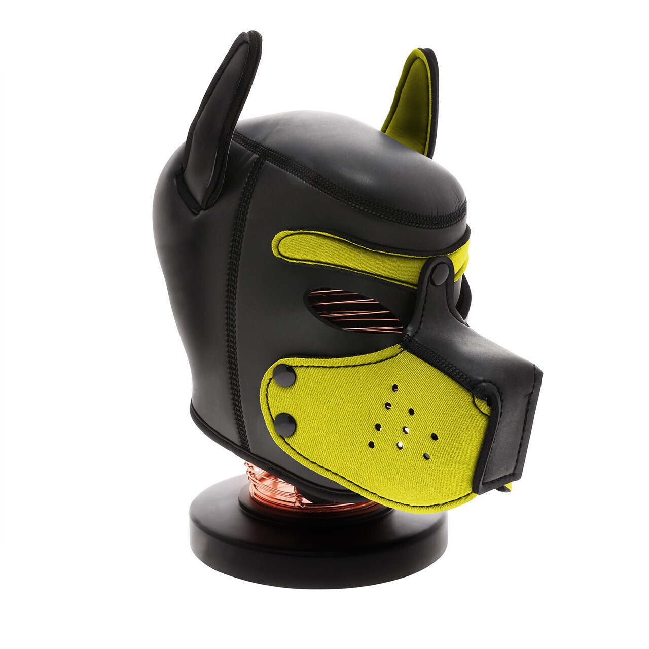 UNTAMED SPANDEX DOG MASK BLACK & YELLOW SMALL/MEDIUM UNTAMED SPANDEX DOG MASK BLACK & YELLOW SMALL/MEDIUM
