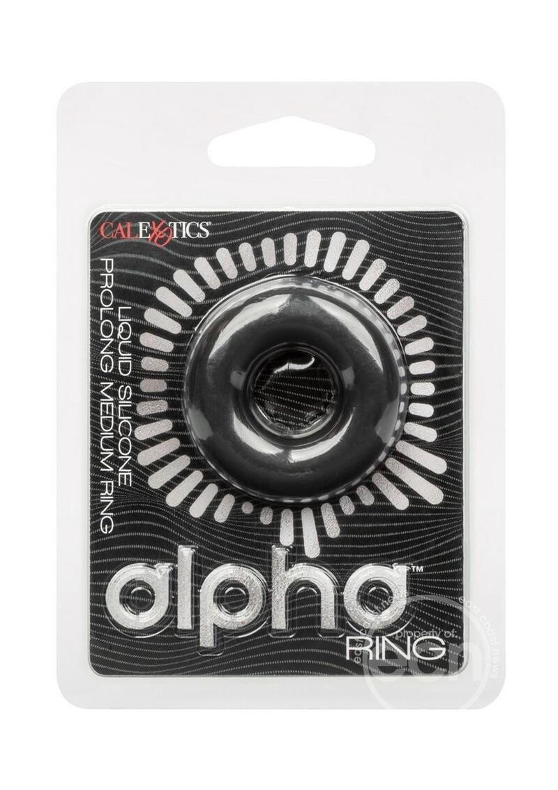 ALPHA LIQUID SILICONE PROLONG COCK RING, Color: BLACK, Size: MEDIUM