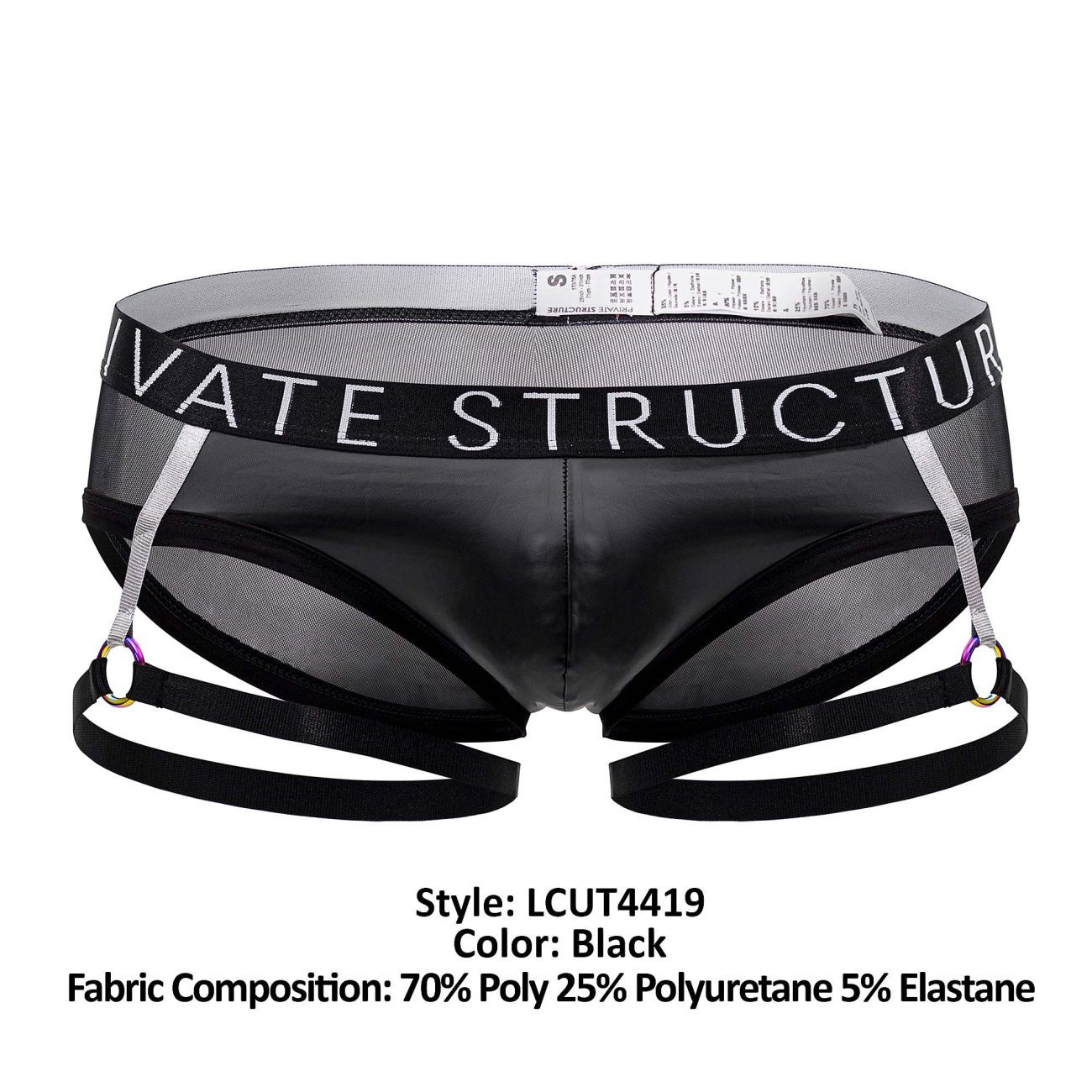 PRIVATE STRUCTURE ALPHA LOW WAIST GARTER MINI BLACK, Size: SMALL