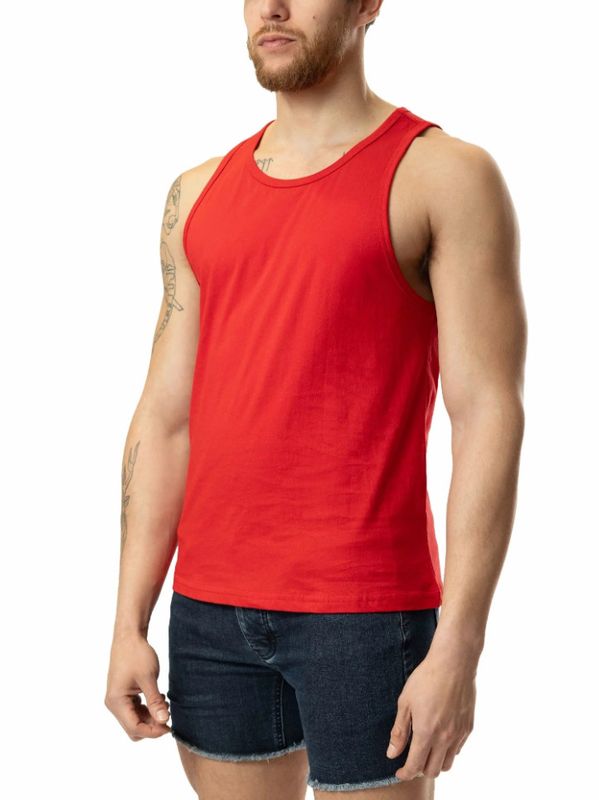 NASTY PIG BRANDMARK TANK TOP (LOGO ON BACK TOP) RED