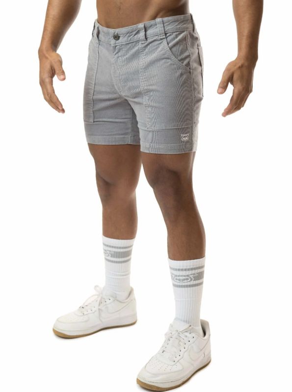 NASTY PIG CORD RUGBY SHORT GREY