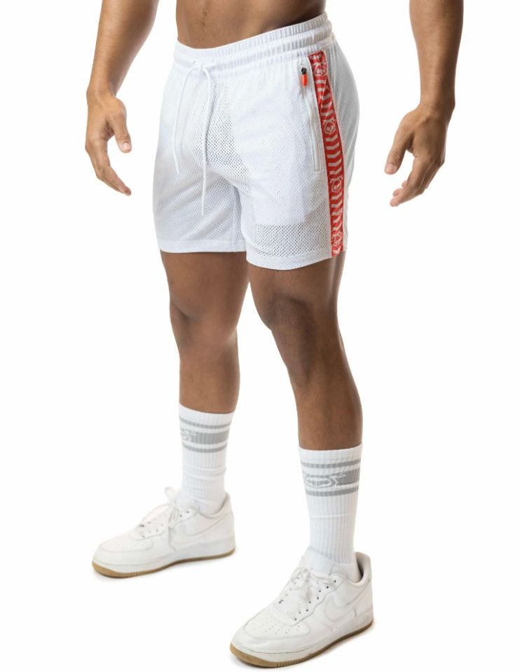 NASTY PIG DIVER RUGBY SHORT WHITE & CORAL