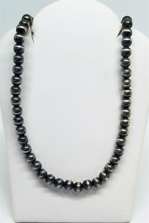 STERLING SILVER 6mm BALL CHOKER NECKLACE
