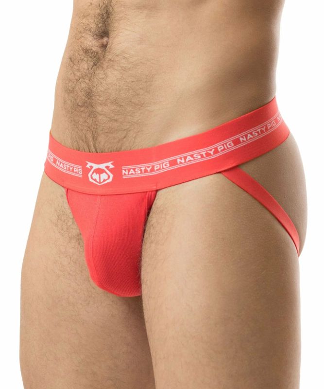 NASTY PIG CORE JOCK STRAP CORAL & WHITE