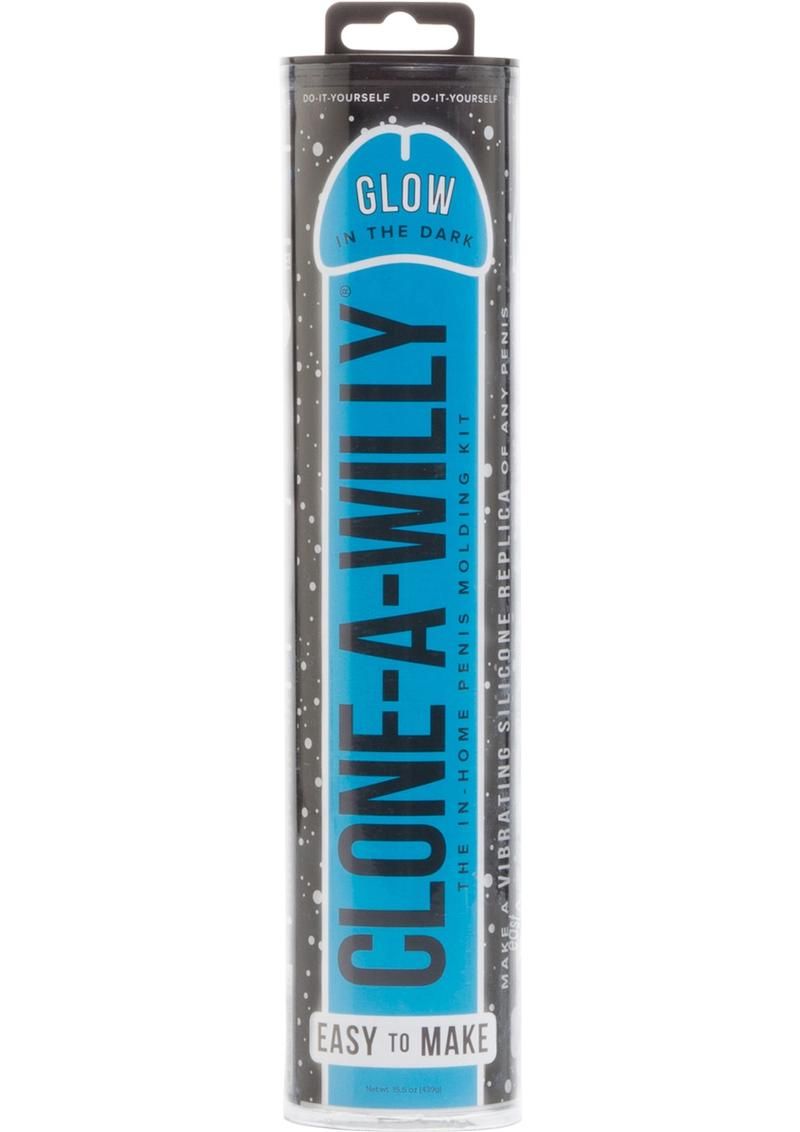 CLONE A WILLY KIT WITH VIBRATOR GLOW IN THE DARK, Color: BLUE