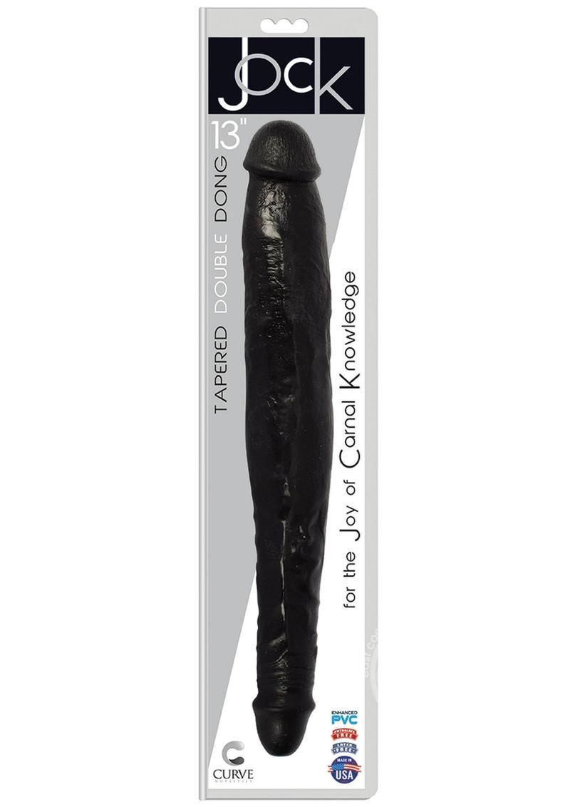 JOCK TAPERED DOUBLE DONG 13", Color: BLACK