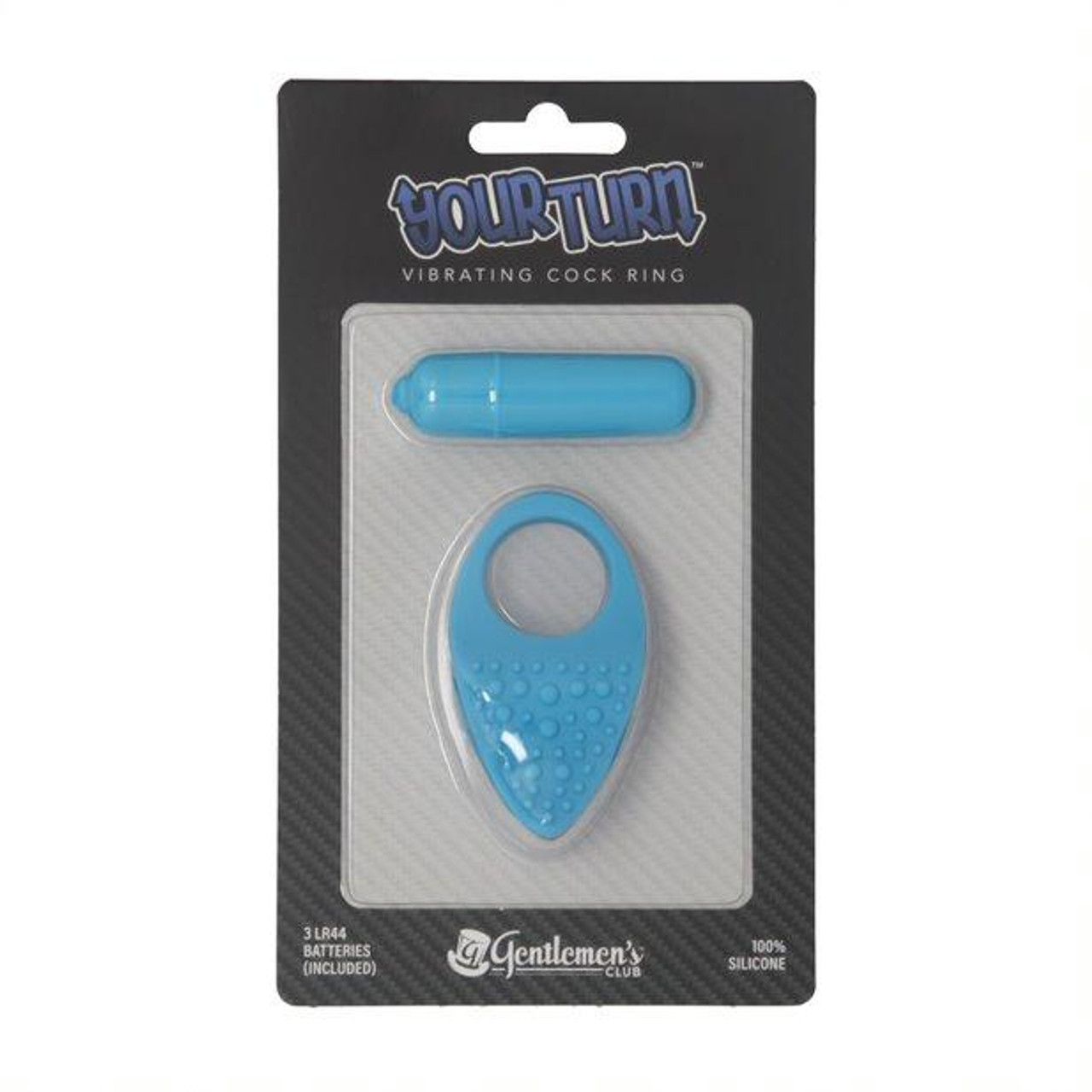 YOUR TURN VIBRATING COCK RING/FINGER VIBE YOUR TURN VIBRATING COCK RING/FINGER VIBE, Color: BLUE