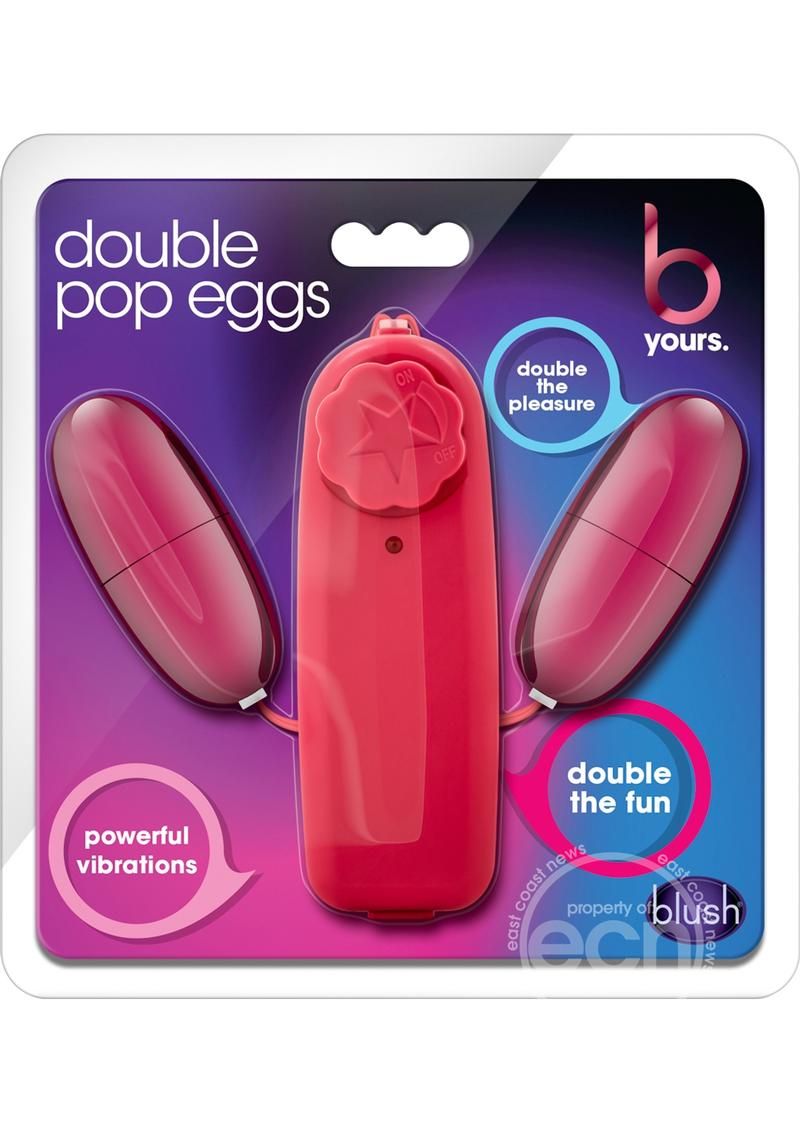 B YOURS DOUBLE POP EGGS WITH WIRED REMOTE, Color: CERISE
