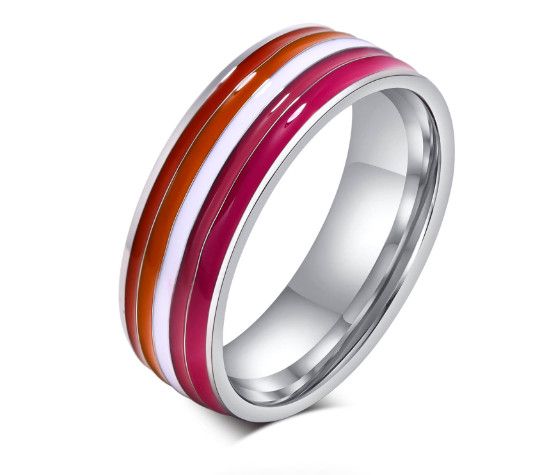 LESBIAN PRIDE RING, Size: SIZE 6