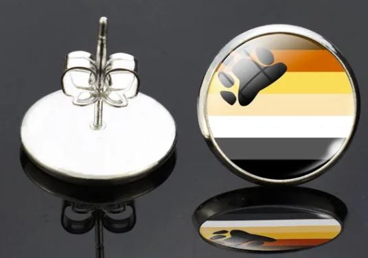 ROUND POST PRIDE EARRINGS, Size: BEAR