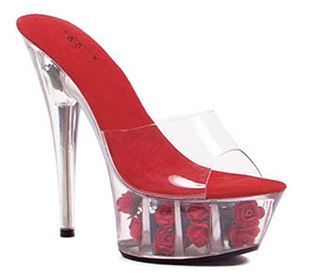 609-ROSES 6" ROSE FILLED PLATFORM  : SALE 50% OFF, Size: SIZE 5