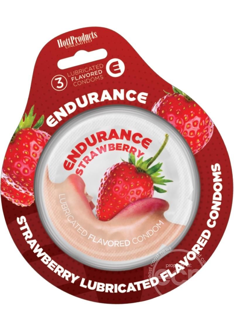 ENDURANCE CONDOMS 3PK, Flavor: STRAWBERRY