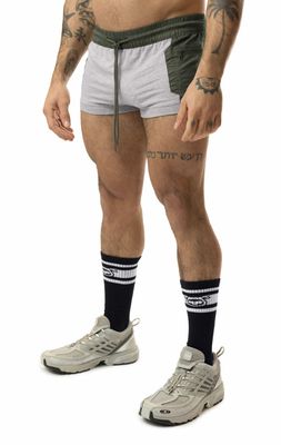 NASTY PIG FUSION TRUNK SHORT HEATHER GREY & ARMY GREEN, Size: SMALL